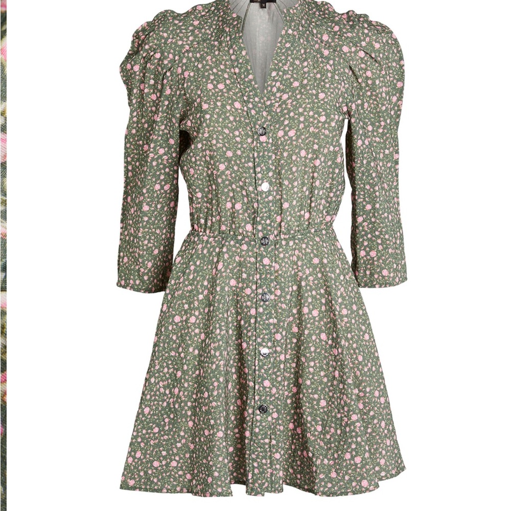 Maje Green Rose print dress